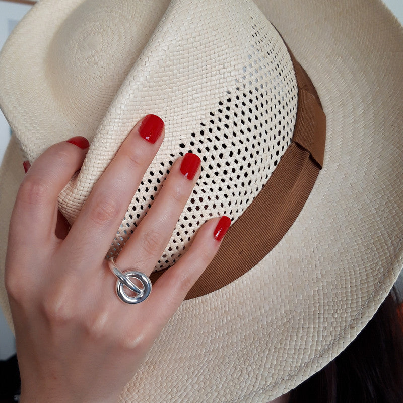  Bague Anneaux Entrelacés Argent