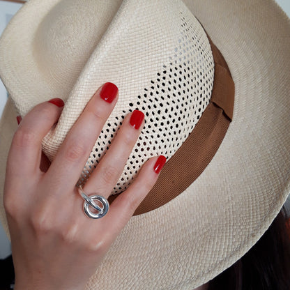  Bague Anneaux Entrelacés Argent