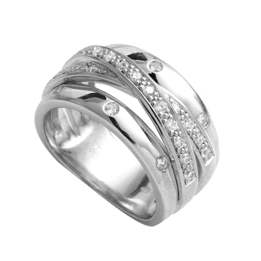  Bague Anneaux Entrelacés Brillants - Clio Blue