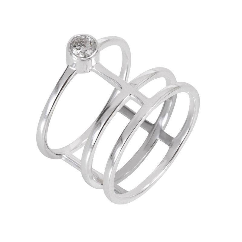  Bague Cage Argent - Clio Blue