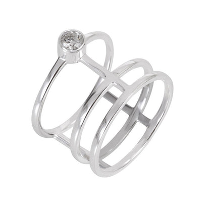  Bague Cage Argent - Clio Blue