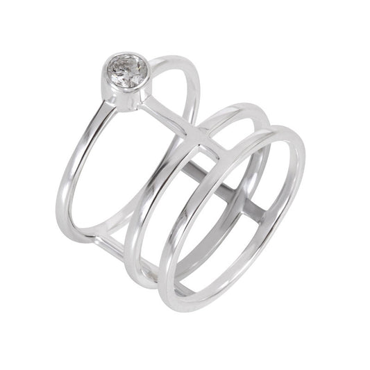  Bague Cage Argent - Clio Blue