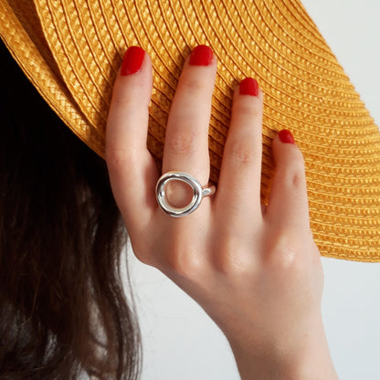  Bague Cercle Argent - Grand Modèle