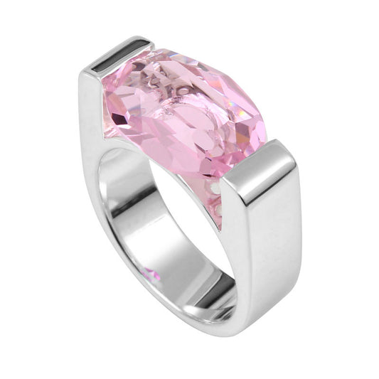  Bague Joséphine Argent Cabochon Rose - Clio Blue