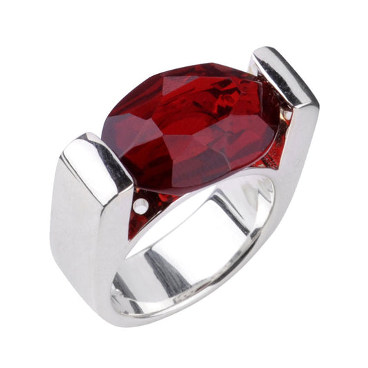  Bague Joséphine Argent Swarovski Rouge - Clio Blue