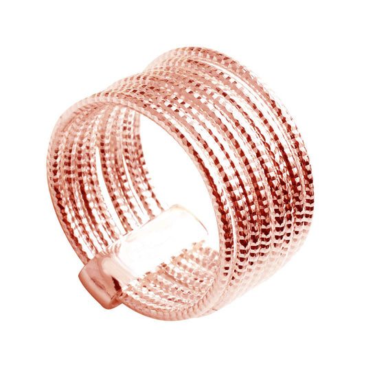  Bague Multi Anneaux Doré Rose - Clio Blue