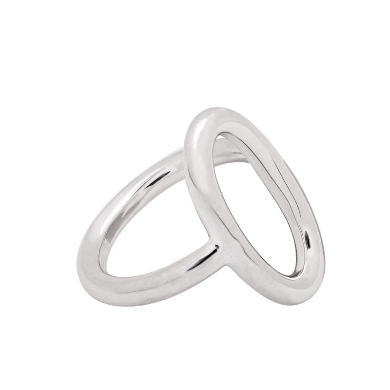  Bague Ovale Vide Argent - Grand Modèle