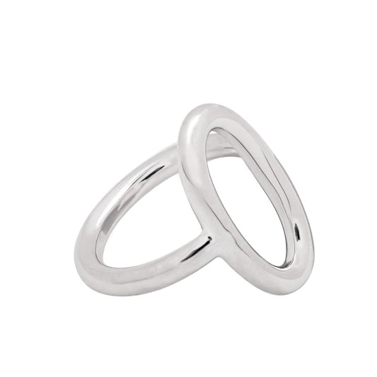  Bague Ovale Vide Argent - Grand Modèle