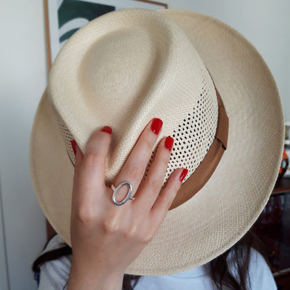  Bague Ovale Vide Argent - Grand Modèle