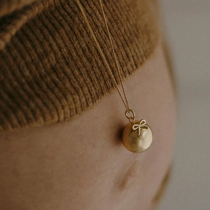  Bola De Grossesse Petit Noeud Plaqué Or Jaune - Ilado