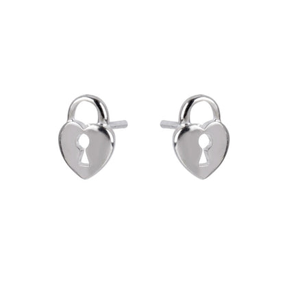  Boucles D'oreilles Cadenas Cœur Argent - Clio Blue