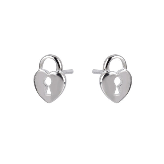  Boucles D'oreilles Cadenas Cœur Argent - Clio Blue