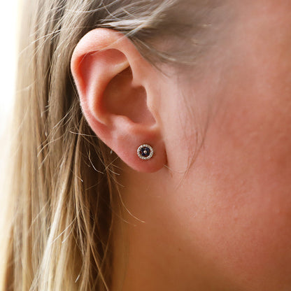  Boucles D'oreilles Femme Or Blanc 18K, Saphir Et Brillants