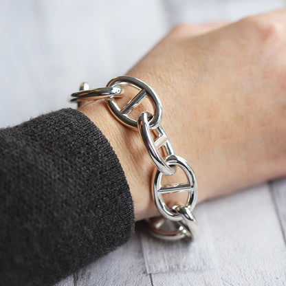  Bracelet Argent Grosse Maille Marine