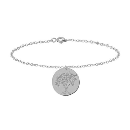  Bracelet Breloque Arbre De Vie Or Blanc 18K
