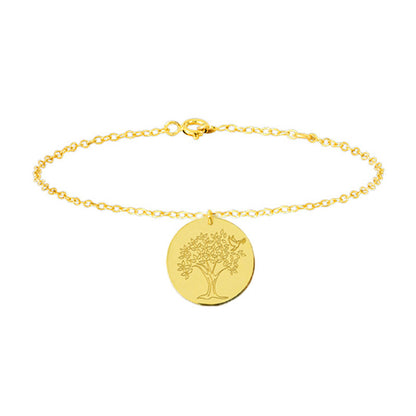  Bracelet Breloque Arbre De Vie Or Jaune 18K