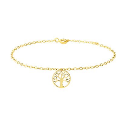  Bracelet Chaîne Breloque Arbre De Vie Or Jaune 18K - Lucas Lucor