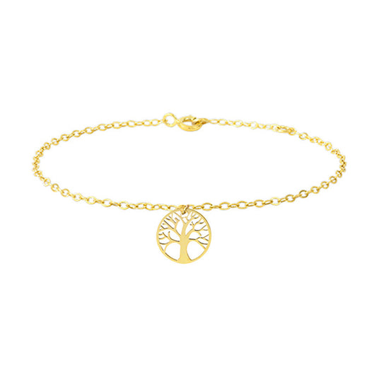  Bracelet Chaîne Breloque Arbre De Vie Or Jaune 18K - Lucas Lucor