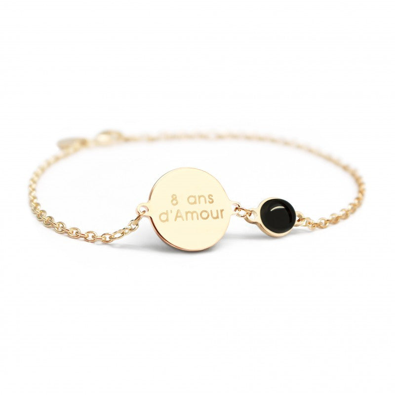  Bracelet Chaîne Médaille Femme Plaqué Or Et Pierre - Petits Trésors