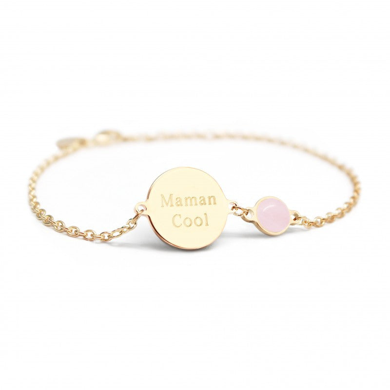  Bracelet Chaîne Médaille Femme Plaqué Or Et Pierre - Petits Trésors