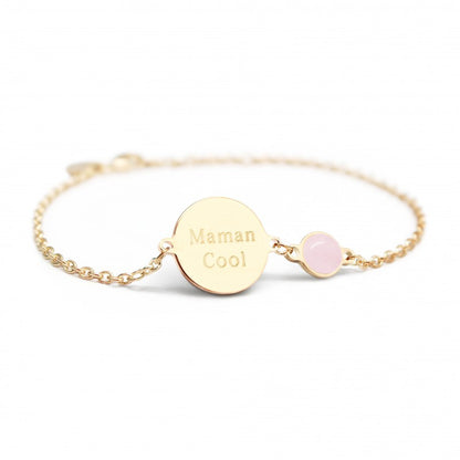  Bracelet Chaîne Médaille Femme Plaqué Or Et Pierre - Petits Trésors