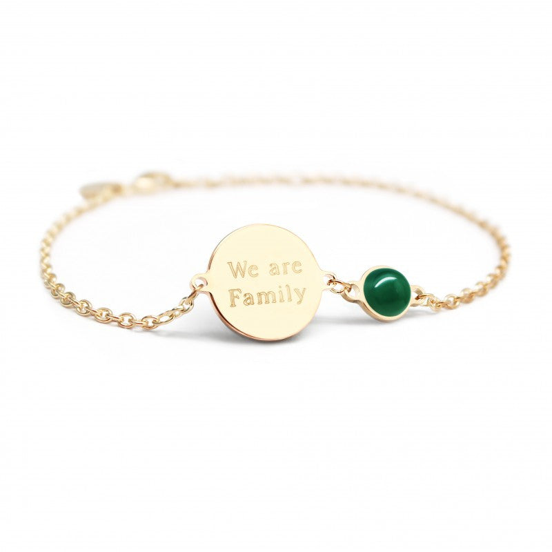  Bracelet Chaîne Médaille Femme Plaqué Or Et Pierre - Petits Trésors