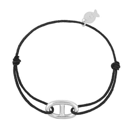  Bracelet Cordon Petite Maille Marine Argent - Clio Blue