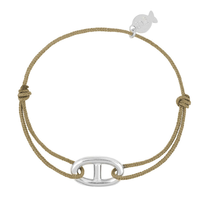  Bracelet Cordon Petite Maille Marine Argent - Clio Blue