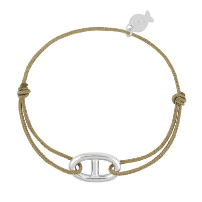  Bracelet Cordon Petite Maille Marine Argent - Clio Blue