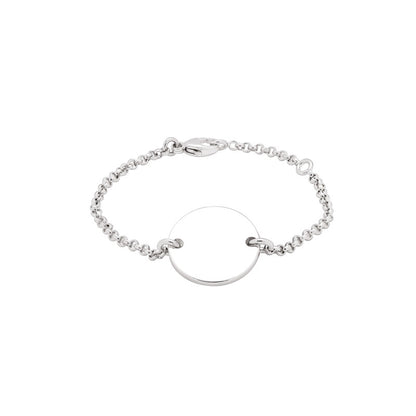  Bracelet Femme Argent Massif Médaille à Graver