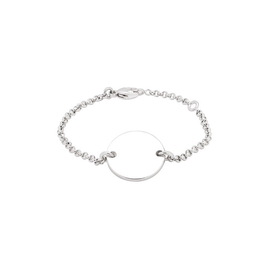  Bracelet Femme Argent Massif Médaille à Graver