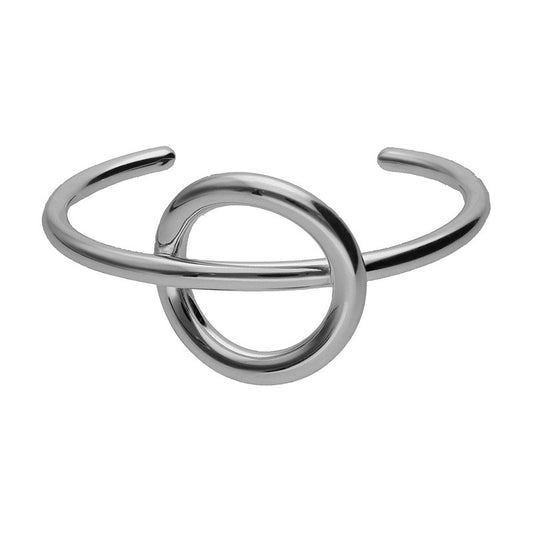  Bracelet Jonc Argent Cercle Croisé