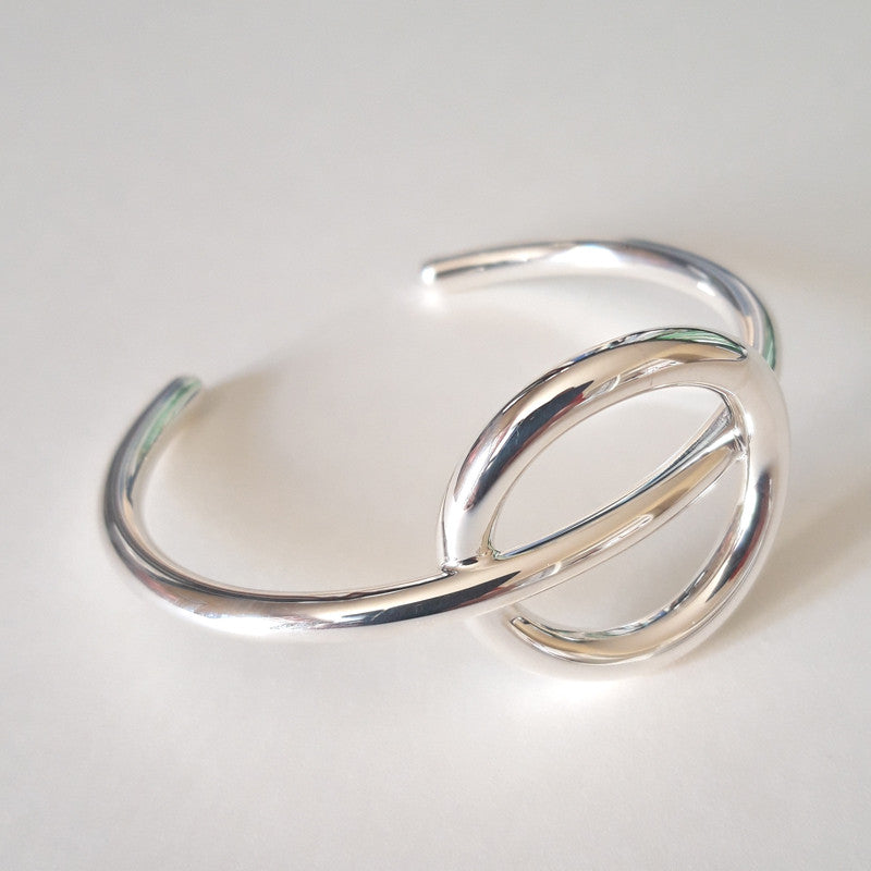  Bracelet Jonc Argent Cercle Croisé