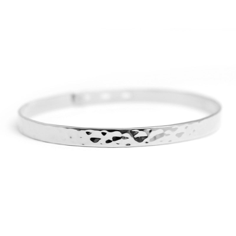  Bracelet Jonc Ruban Martelé Argent - Petits Trésors