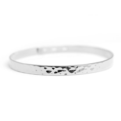  Bracelet Jonc Ruban Martelé Argent - Petits Trésors