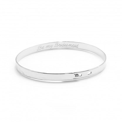  Bracelet Jonc Ruban Martelé Argent - Petits Trésors