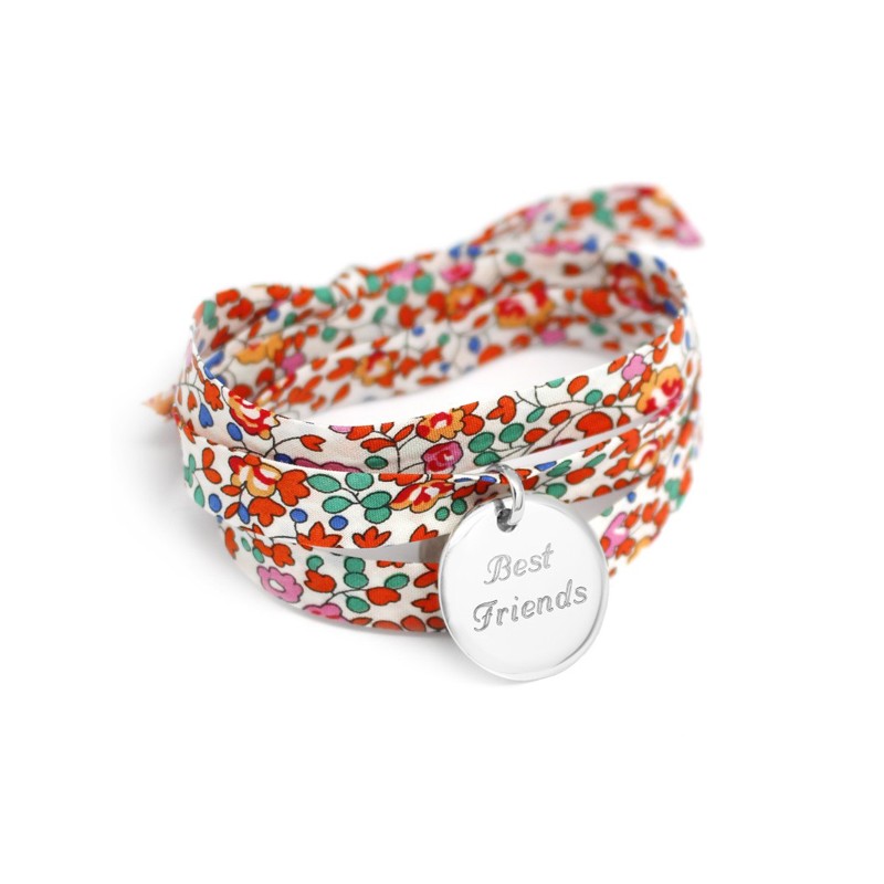  Bracelet Liberty Ruban Médaille Argent