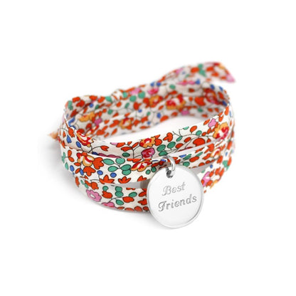  Bracelet Liberty Ruban Médaille Argent