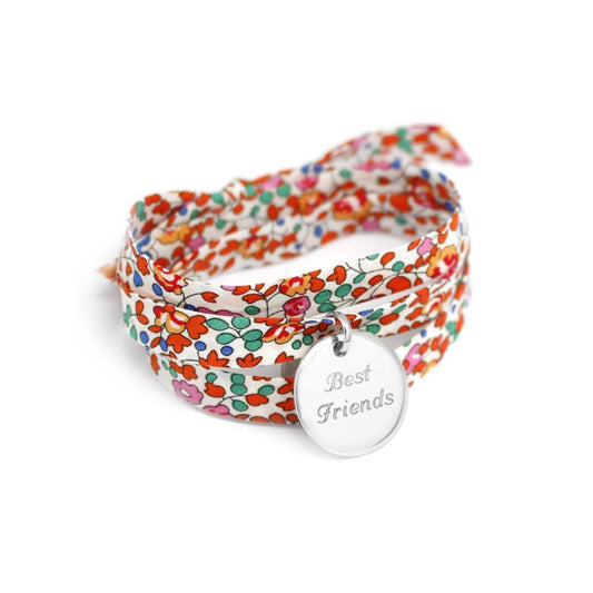  Bracelet Liberty Ruban Médaille Argent