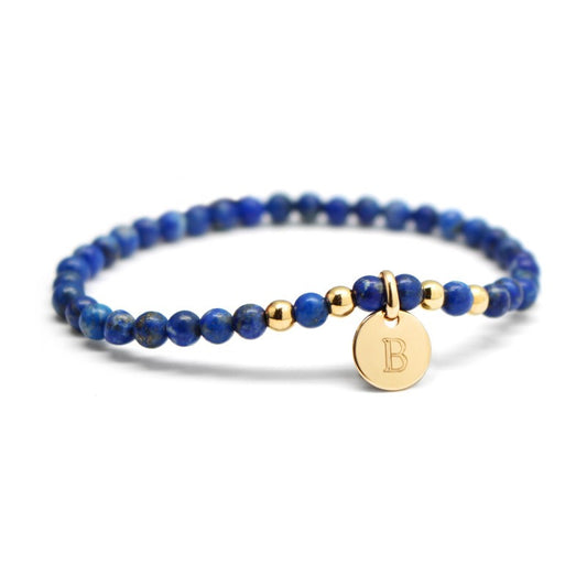  Bracelet Perle Personnalisé Mini Charm Bleu - Petits Trésors