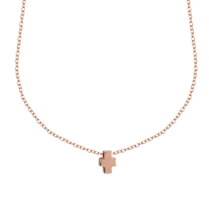  Collier Ado Croix Plaqué Or Rose - Clio Blue