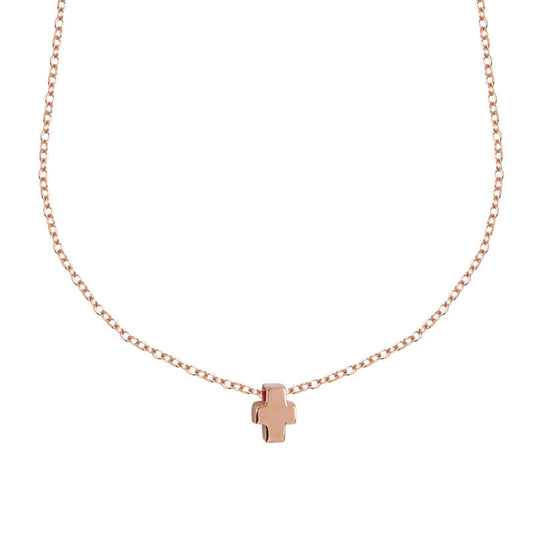  Collier Ado Croix Plaqué Or Rose - Clio Blue