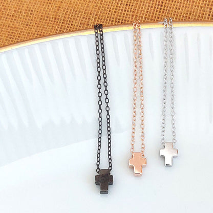  Collier Ado Croix Plaqué Or Rose - Clio Blue