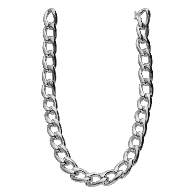  Collier Argent Maille Gourmette Plate