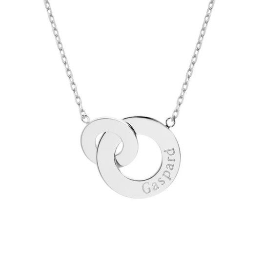  Collier Femme Personnalisé Anneaux Entrelacés Argent Petits Trésors