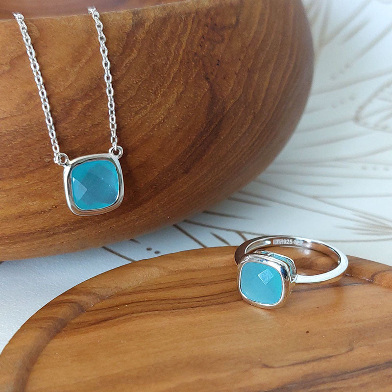  Collier Femme Sissi Bleu Pacifique - Clio Blue