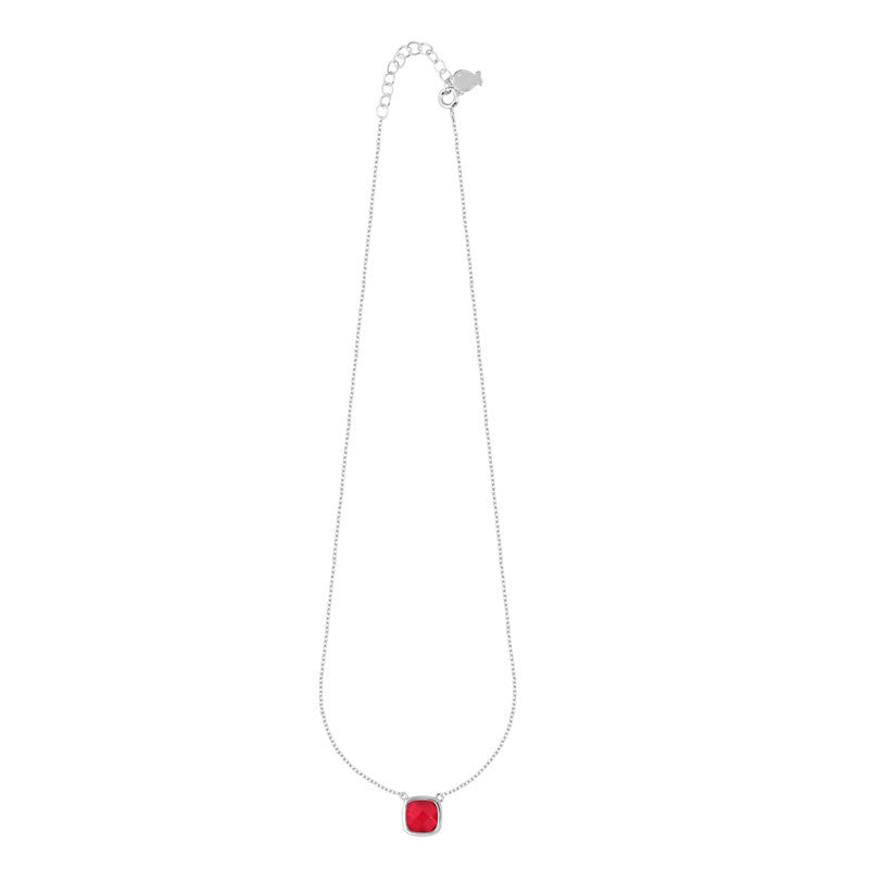  Collier Femme Sissi Rouge Rubis - Clio Blue