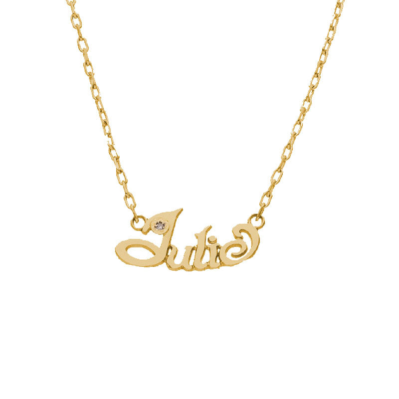  Collier Prénom Or Jaune Et Diamant Julie