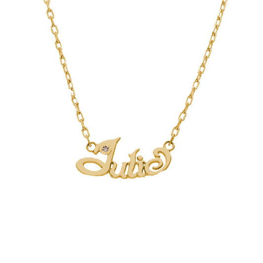 Collier Prénom Or Jaune Et Diamant Julie