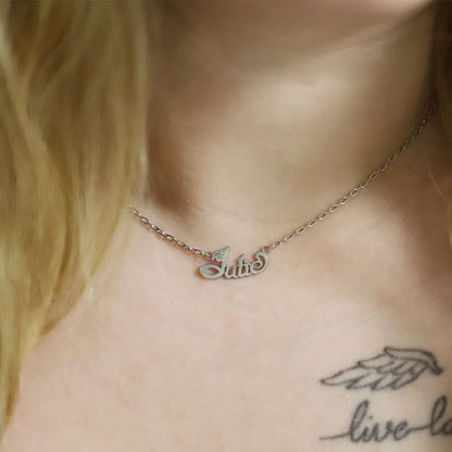  Collier Prénom Or Jaune Et Diamant Julie